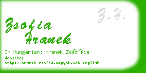 zsofia hranek business card
